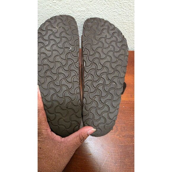 Birkenstock Arizona Unisex Brown Leather Sandals Size 40 - Picture 6 of 8